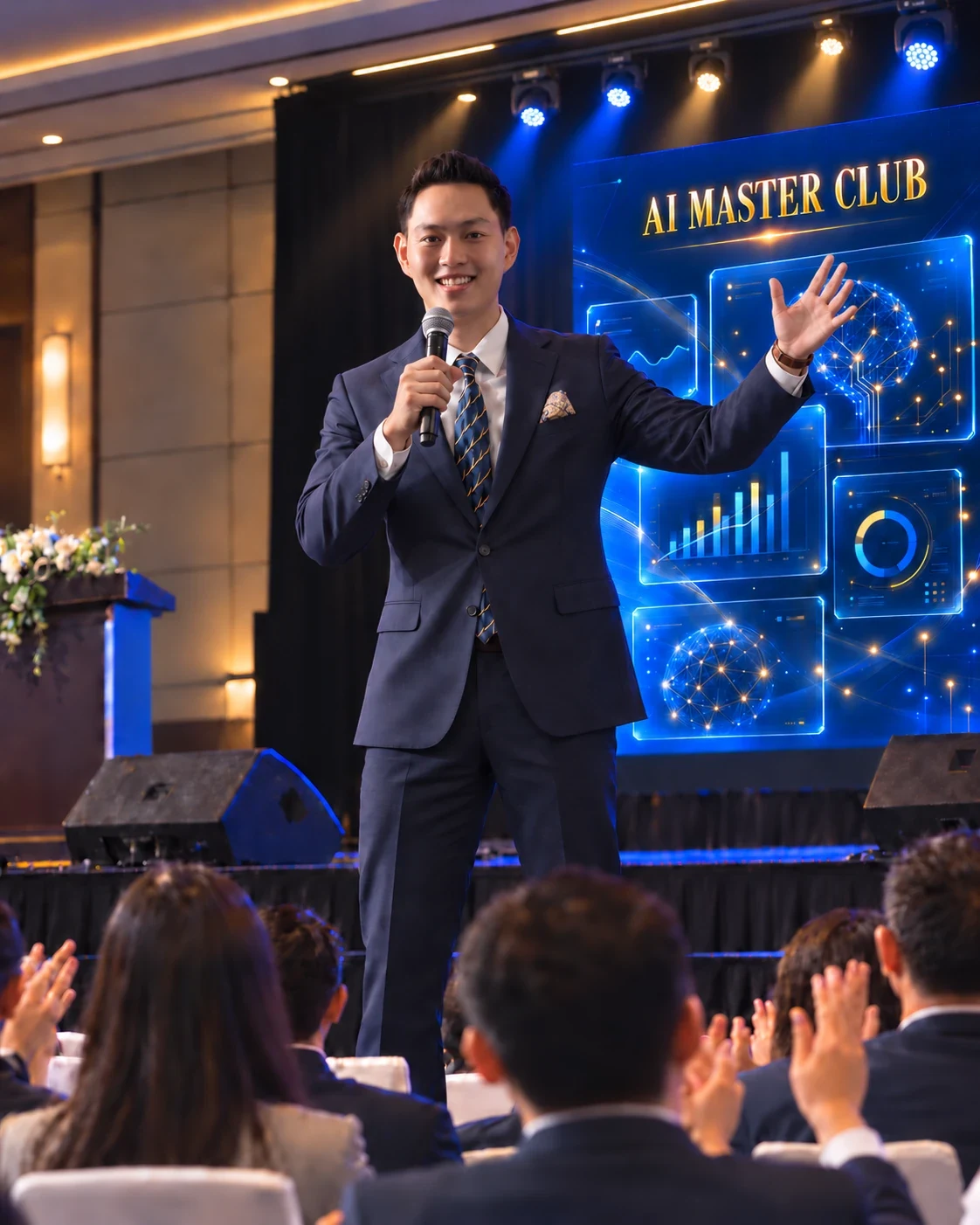 Võ Quang Sang chia sẻ trên sân khấu